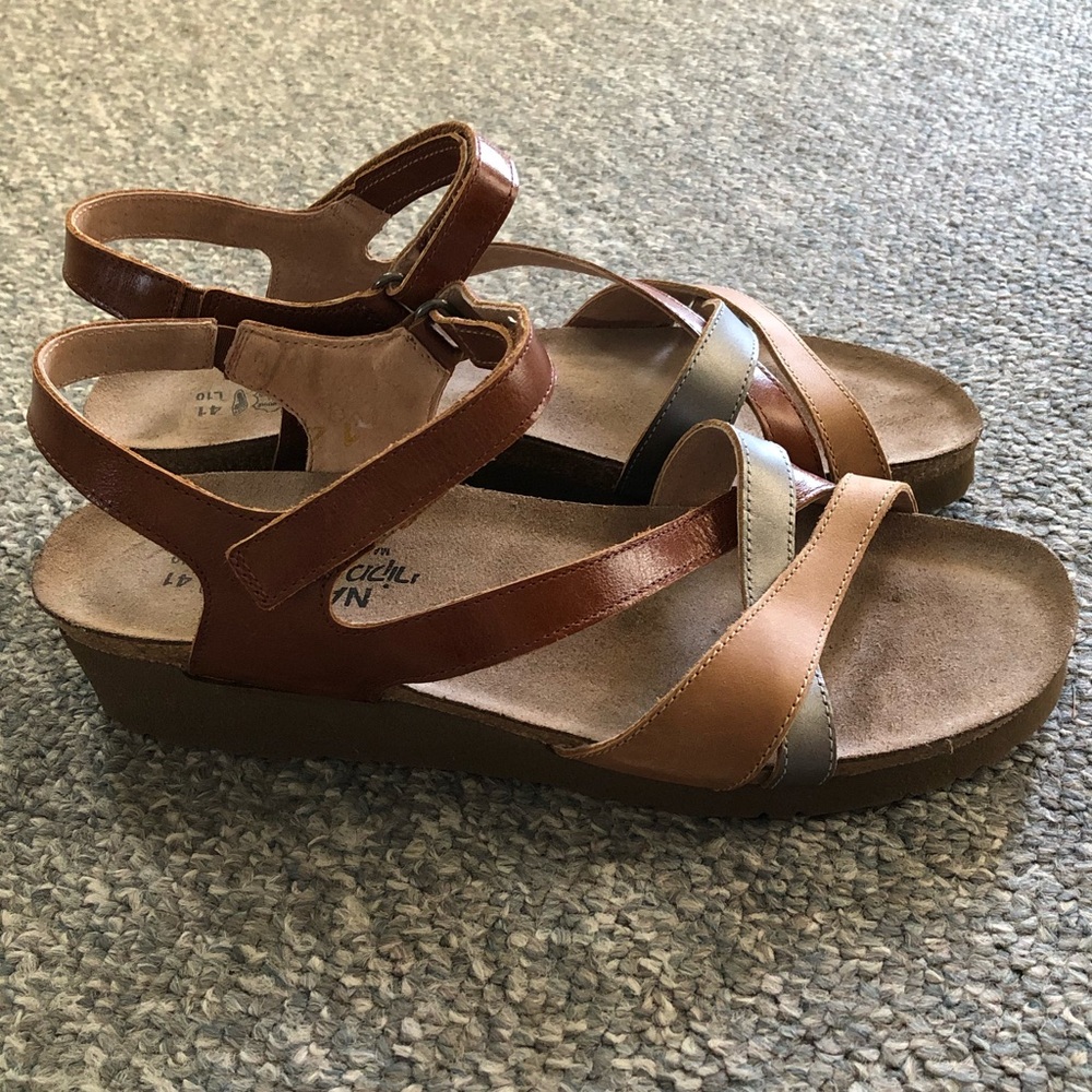 NAOT Sophia strappy sandals brown leather Sz 41 10